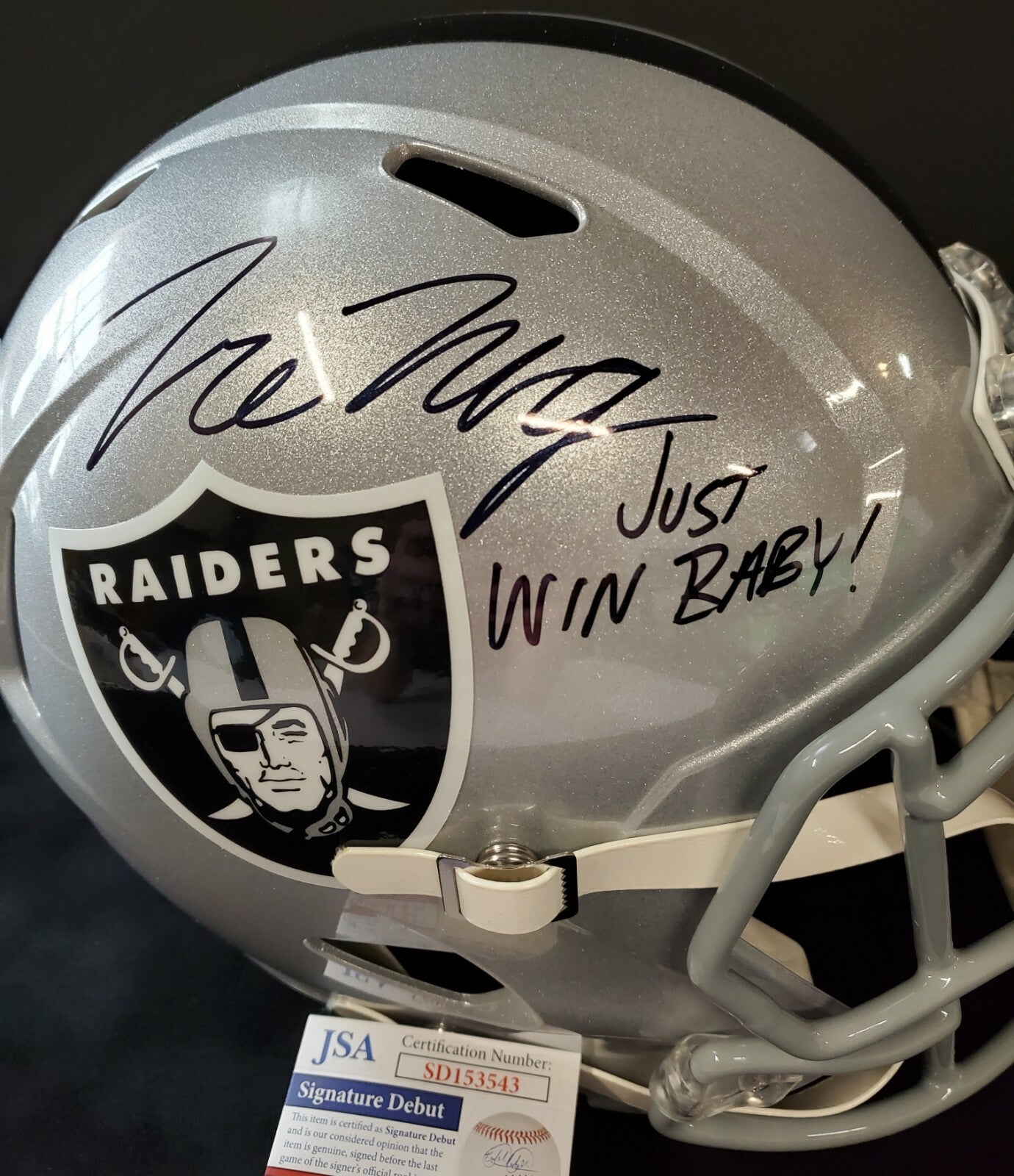 Las Vegas Raiders Tre'von Moehrig Autographed Inscribed Full Size Helmet Jsa Coa
