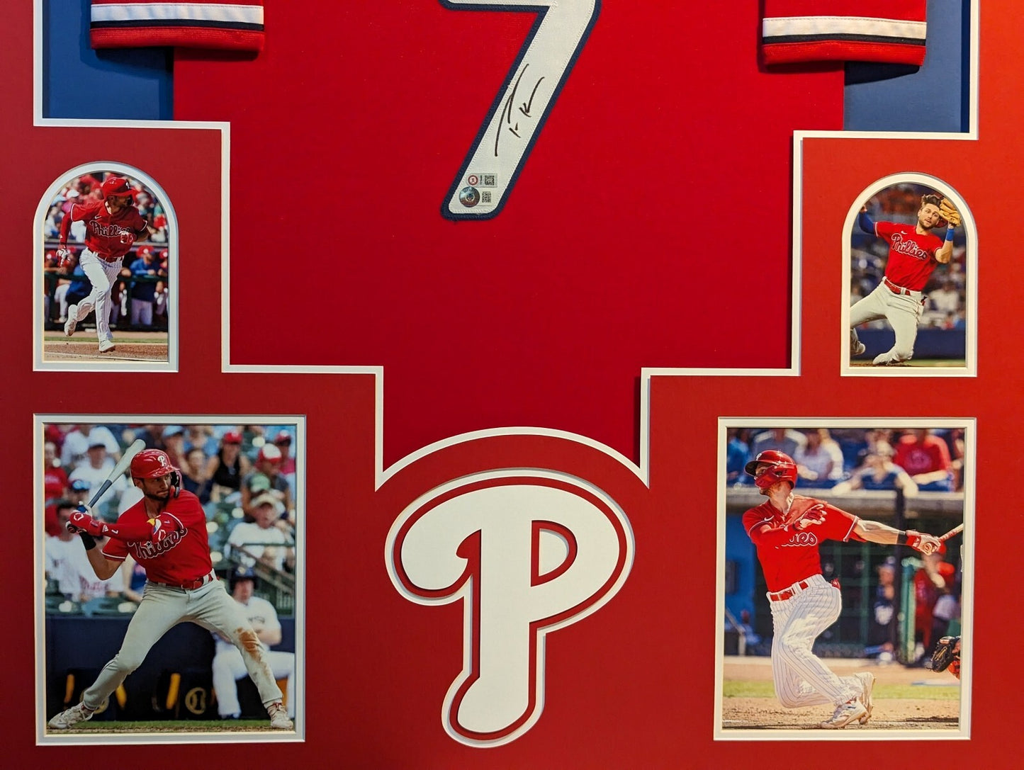 Framed Philadelphia Phillies Trea Turner Autographed Signed Jersey Beckett Holo