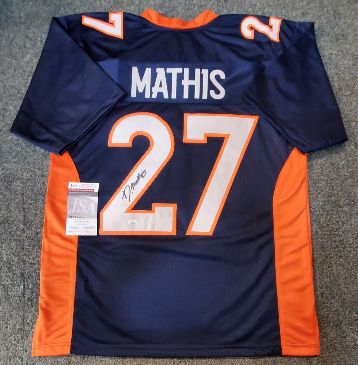Denver Broncos Damarri Mathis Autographed Signed Jersey Jsa Coa