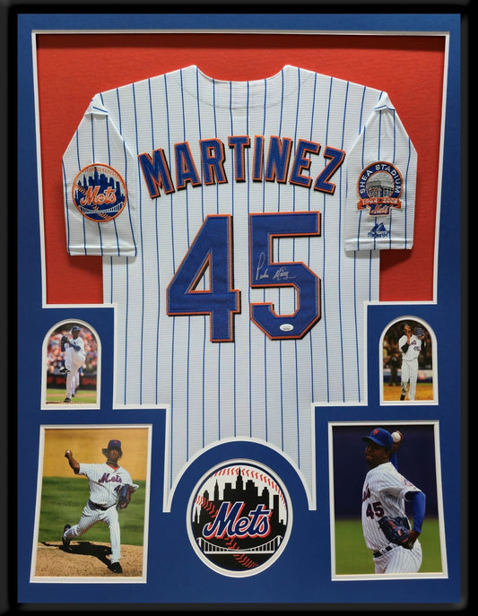 Framed New York Mets Pedro Martinez Autographed Signed Jersey Jsa Coa