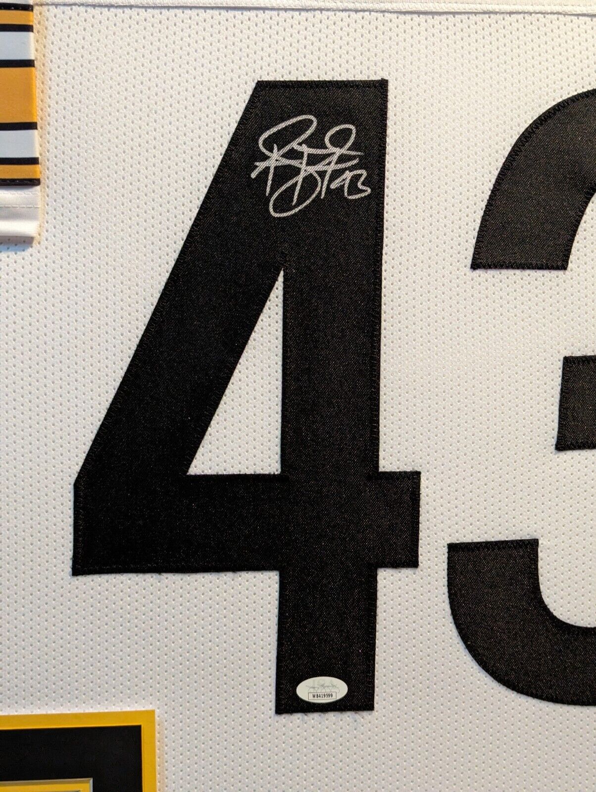 Framed Pittsburgh Steelers Troy Polamalu Autographed Signed Jersey Jsa Coa