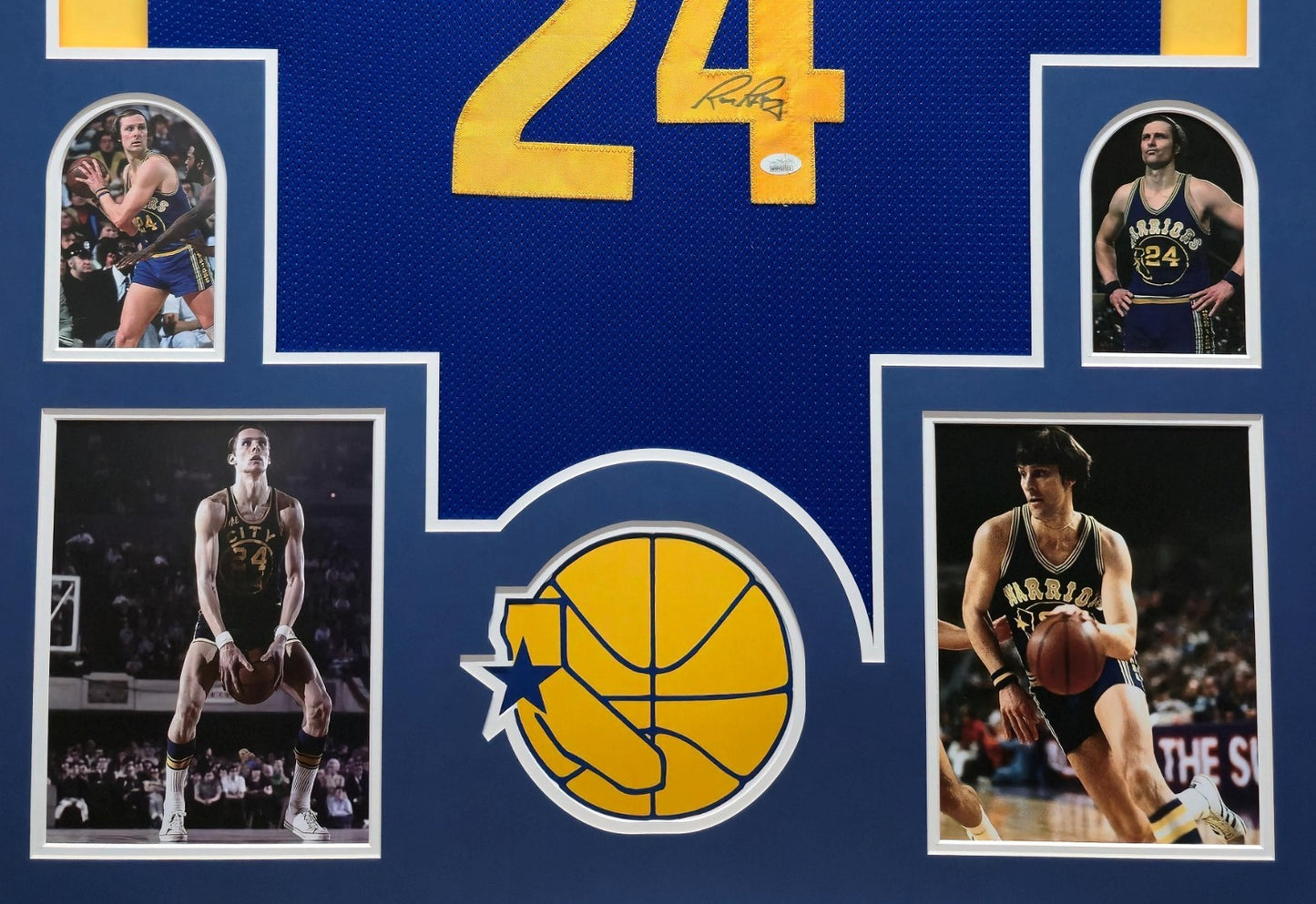 Framed Golden State Warriors Rick Barry Autographed Signed Jersey Jsa Coa