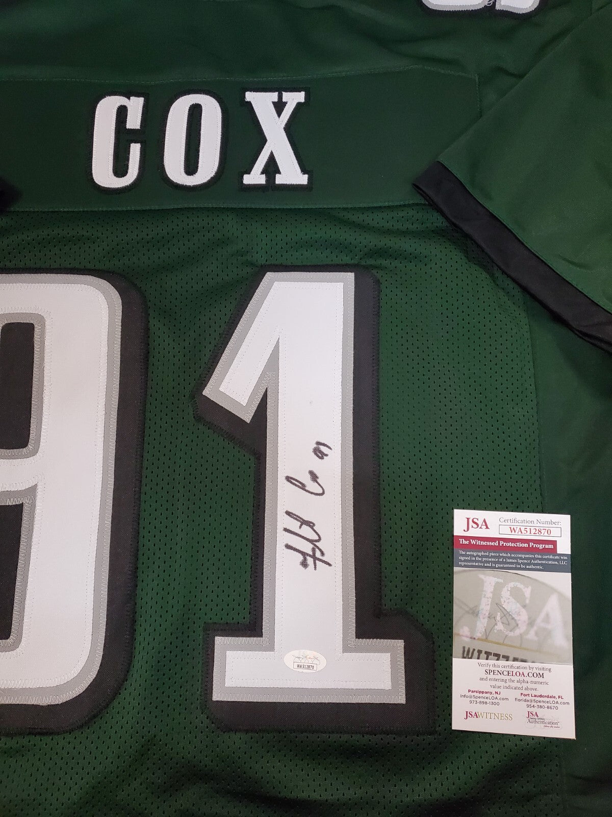 Philadelphia Eagles Fletcher Cox Autographed Signed Jersey Jsa Coa