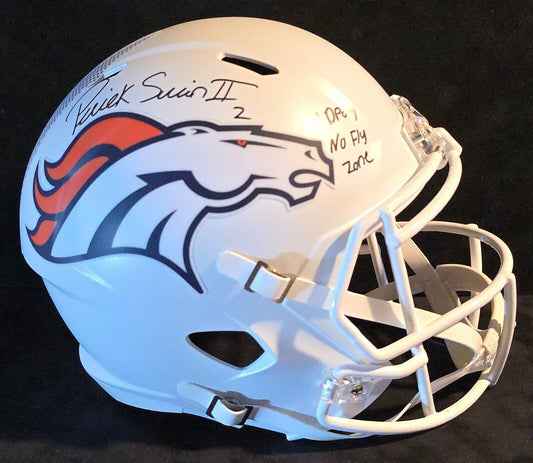 Denver Broncos Pat Surtain Ii Signed 2X Insc Replica Full Size Helmet Beckett