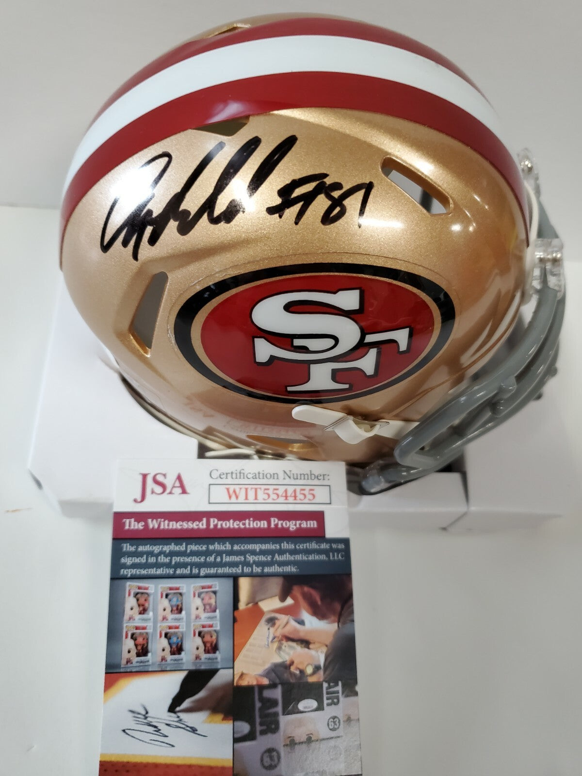 San Francisco 49Ers Anquan Boldin Autographed Speed Mini Helmet Jsa Coa