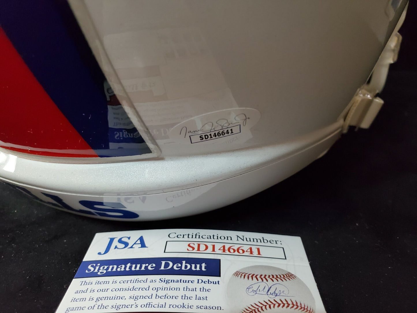 Buffalo Bills Gregory Rousseau Signed Full Size Speed Replica Helmet Jsa Coa