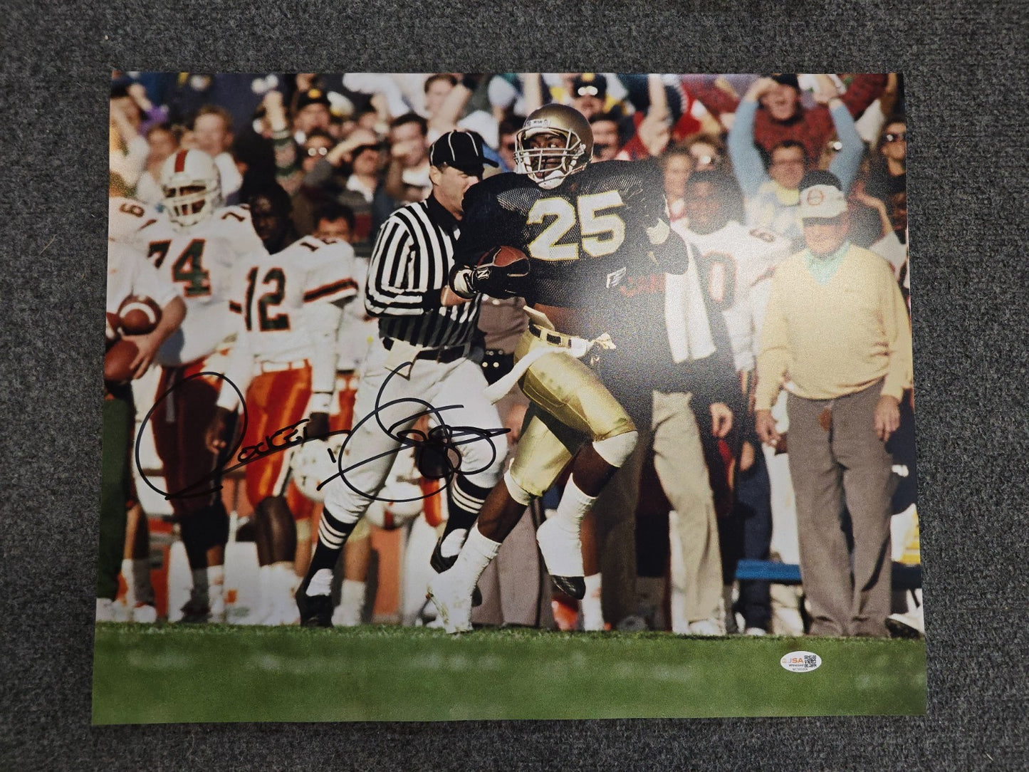 Raghib "Rocket" Ismail Autographed Signed Notre Dame 16X20 Photo Jsa  Coa