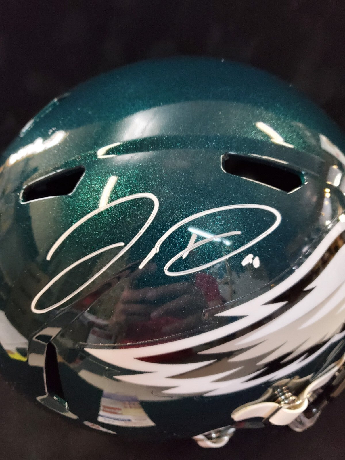 Philadelphia Eagles Jordan Davis Signed Full Size Speed Replica Helmet Jsa Coa