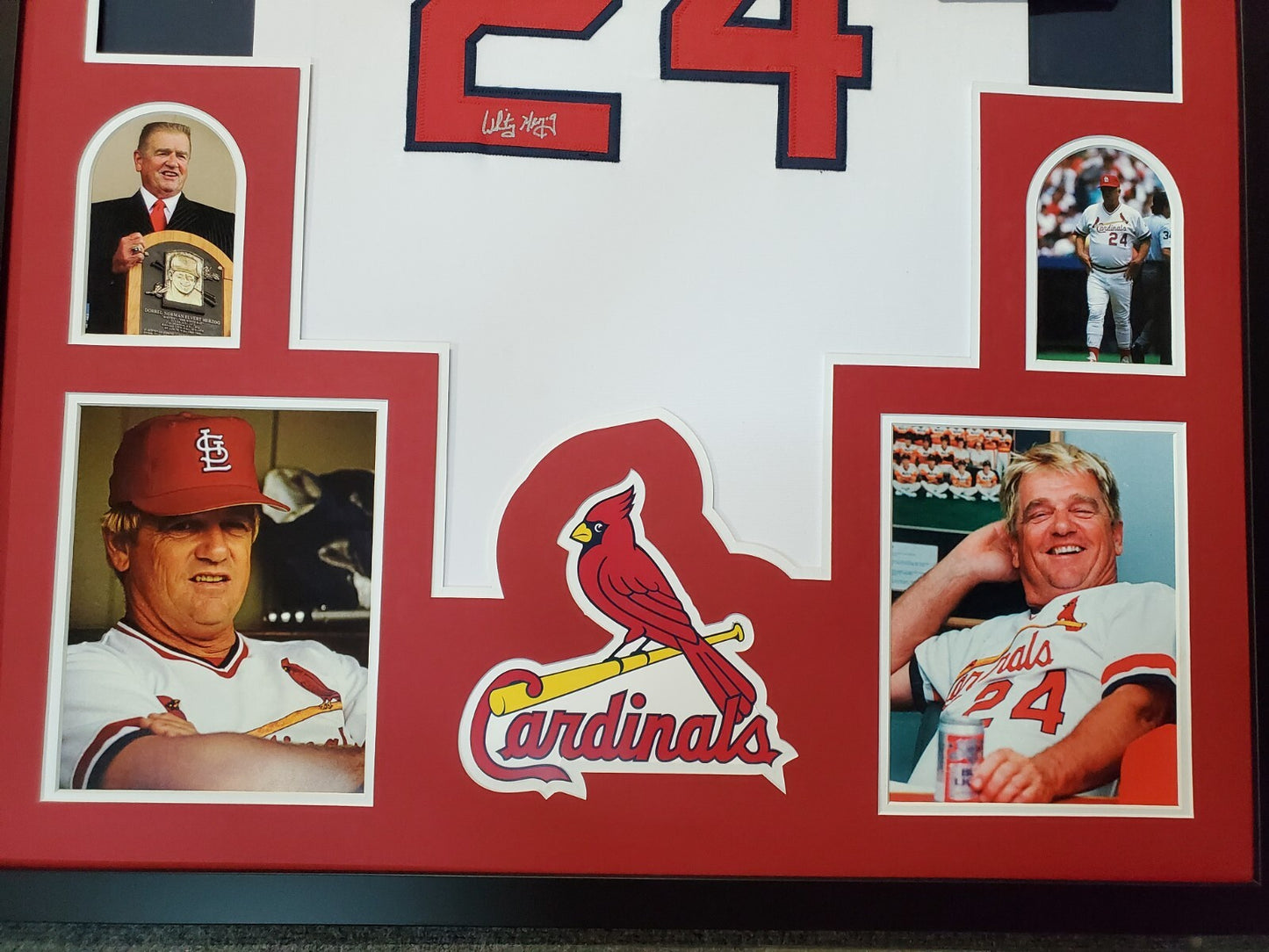 Framed St Louis Cardinals Whitey Herzog Autographed Signed  Jersey Jsa Coa