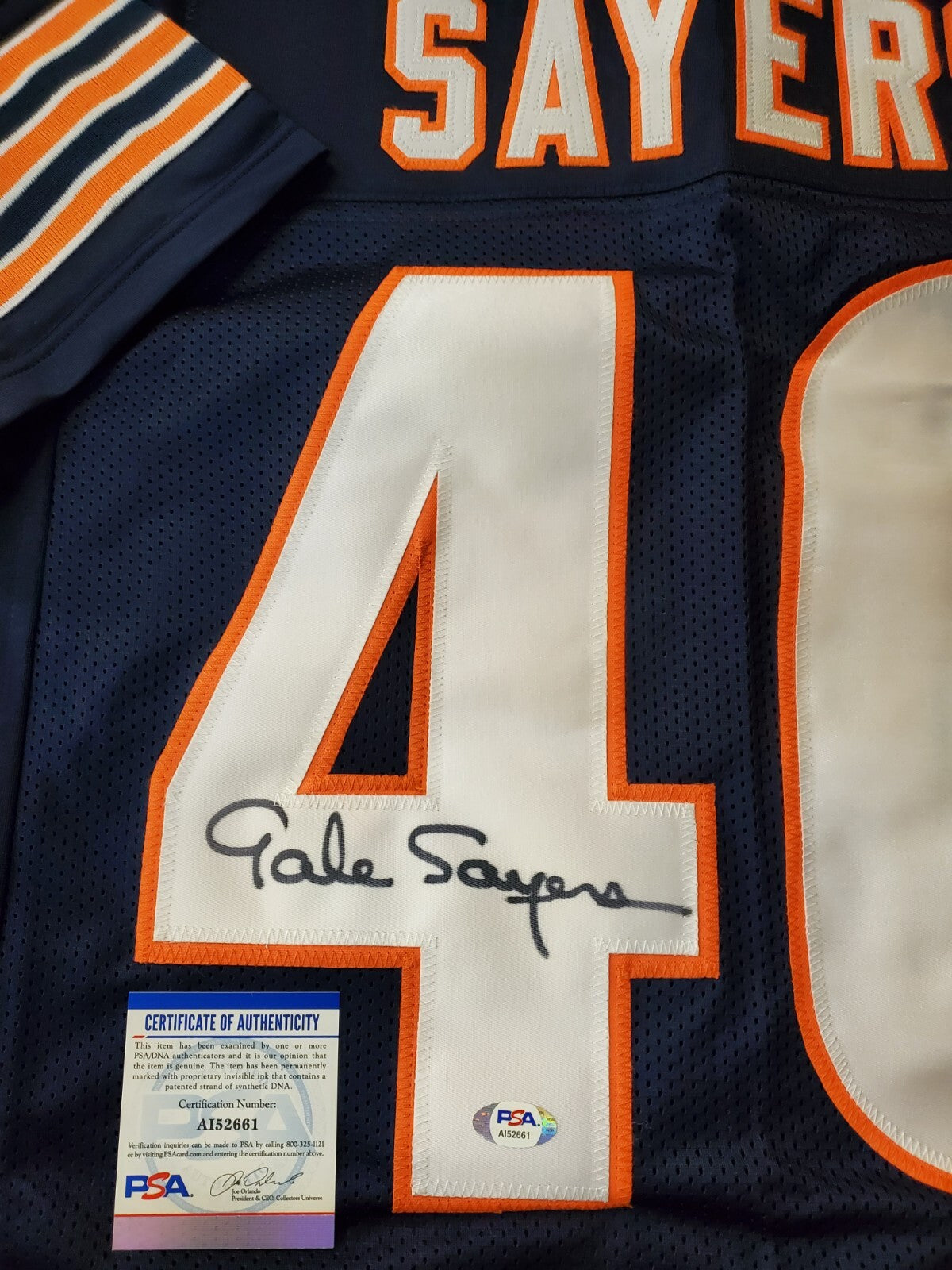 Chicago Bears Gale Sayers Autographed Signed Jersey Psa Coa