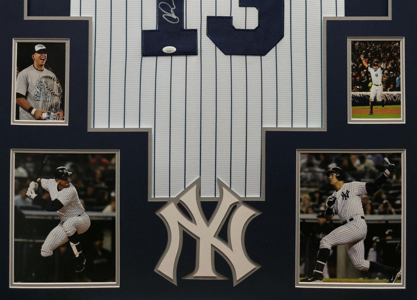 Framed Suede Alex Rodriguez Autographed Signed New York Yankees Jersey Jsa Coa