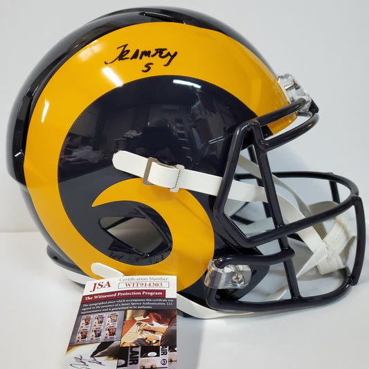 La Rams Jalen Ramsey Autograph Signed Full Size Replica Throwback Helmet Jsa Coa