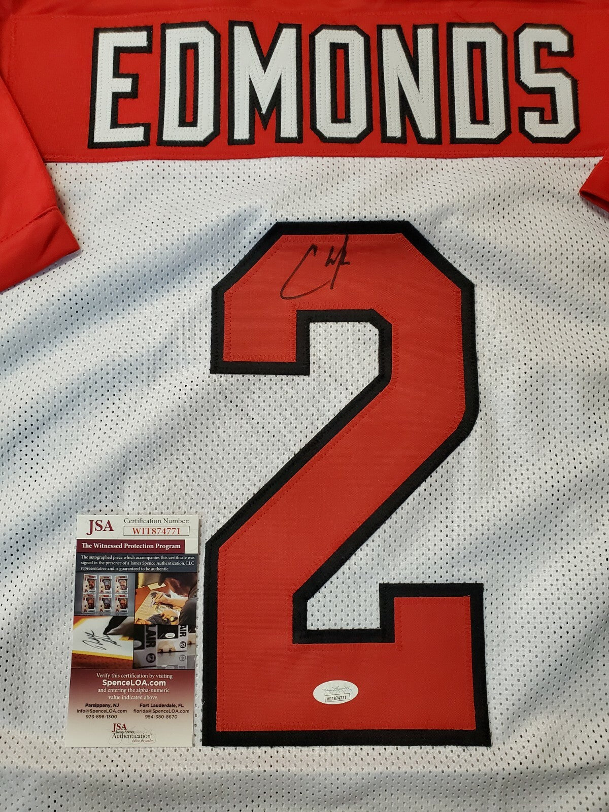 Arizona Cardinals Chase Edmonds Autographed Signed Jersey Jsa Coa