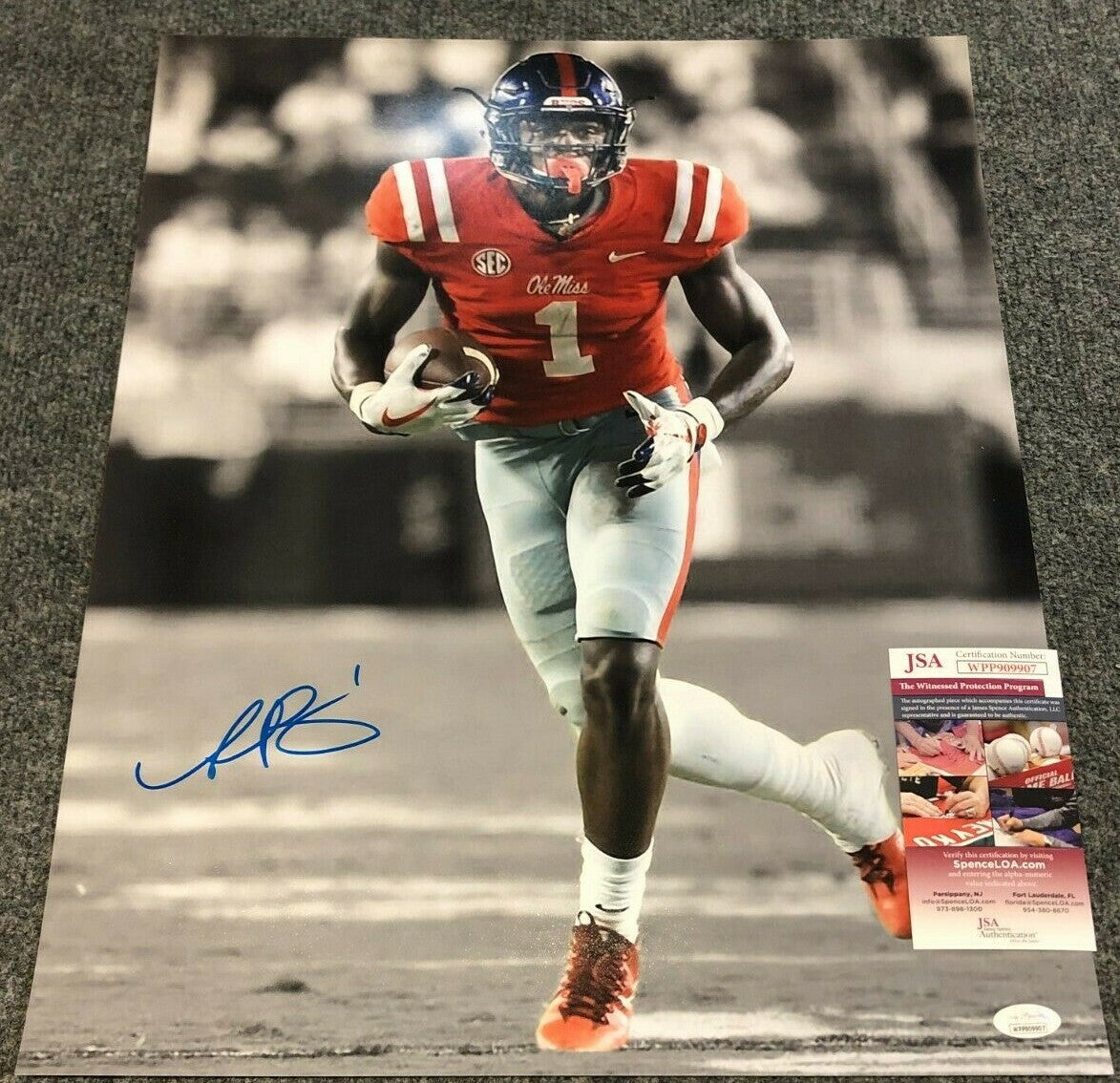 Ole Miss Rebels Aj Brown Autographed Signed 16X20 Photo Jsa  Coa