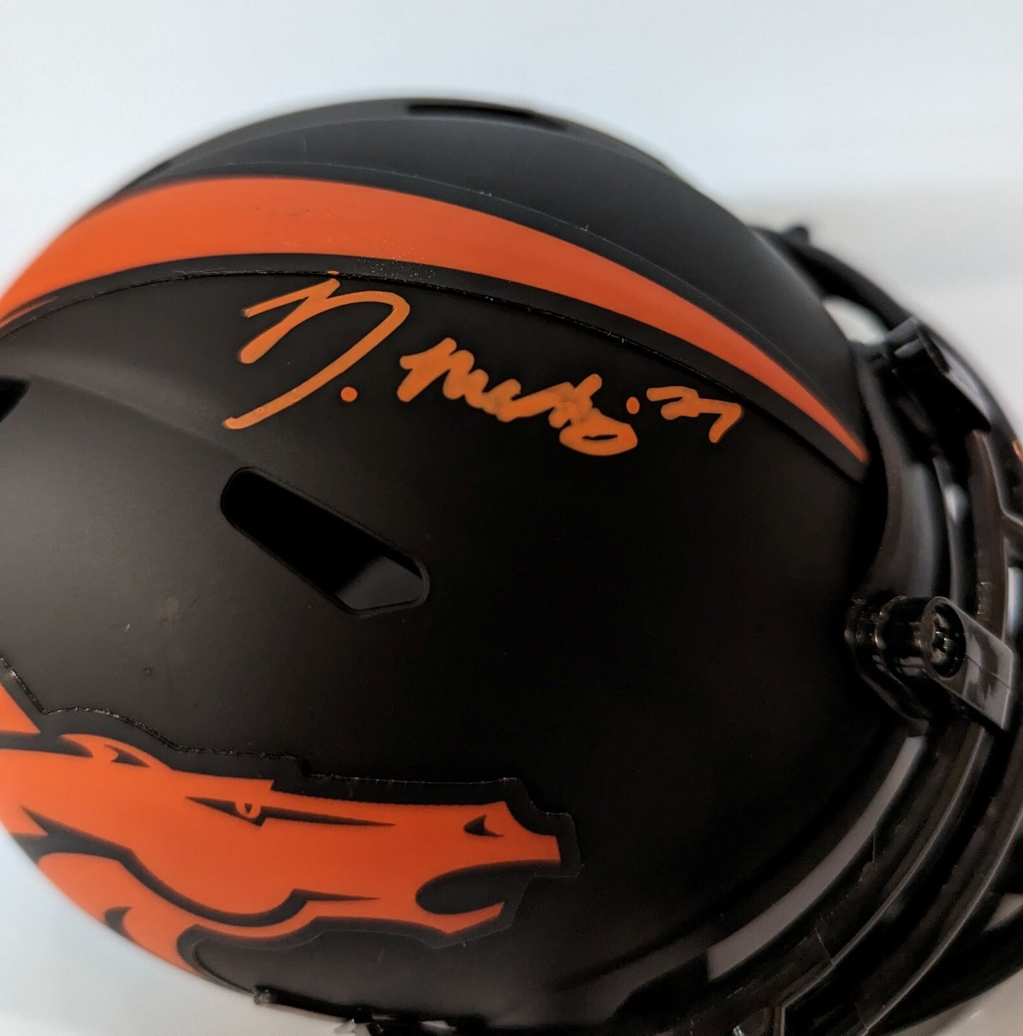 Denver Broncos Damarri Mathis Autographed Signed Eclipse Mini Helmet Jsa Coa