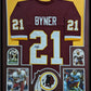 Framed Washington Ernest Byner Autographed Signed Jersey Jsa Coa