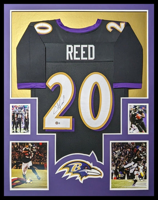 MVP Authentics Framed Baltimore Ravens Ed Reed Autographed Signed Jersey Bas Holo 630 sports jersey framing , jersey framing