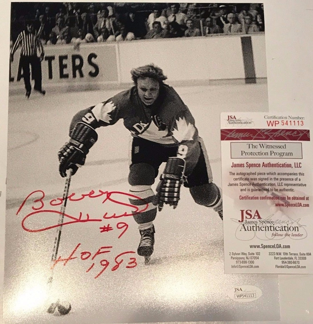 Bobby Hull Autographed Signed Inscribed Canada 8X10 Photo Jsa Coa