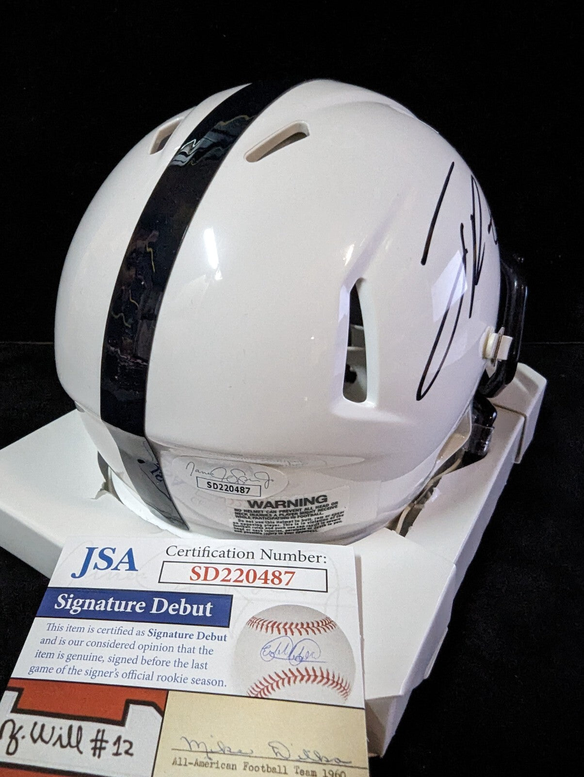 Penn State Autographed Signed Joey Porter Jr Speed Mini Helmet Jsa Coa