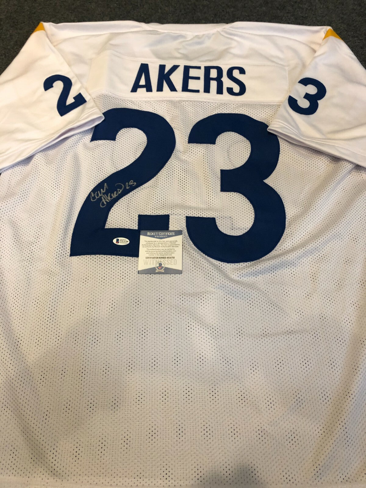 Los Angeles Rams Cam Akers Autographed Signed Jersey Beckett Coa