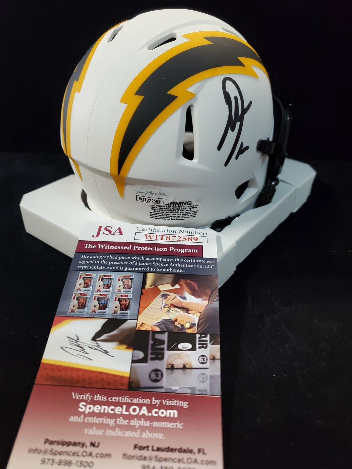 San Diego Chargers Antonio Gates Signed Lunar Mini Helmet Jsa Coa