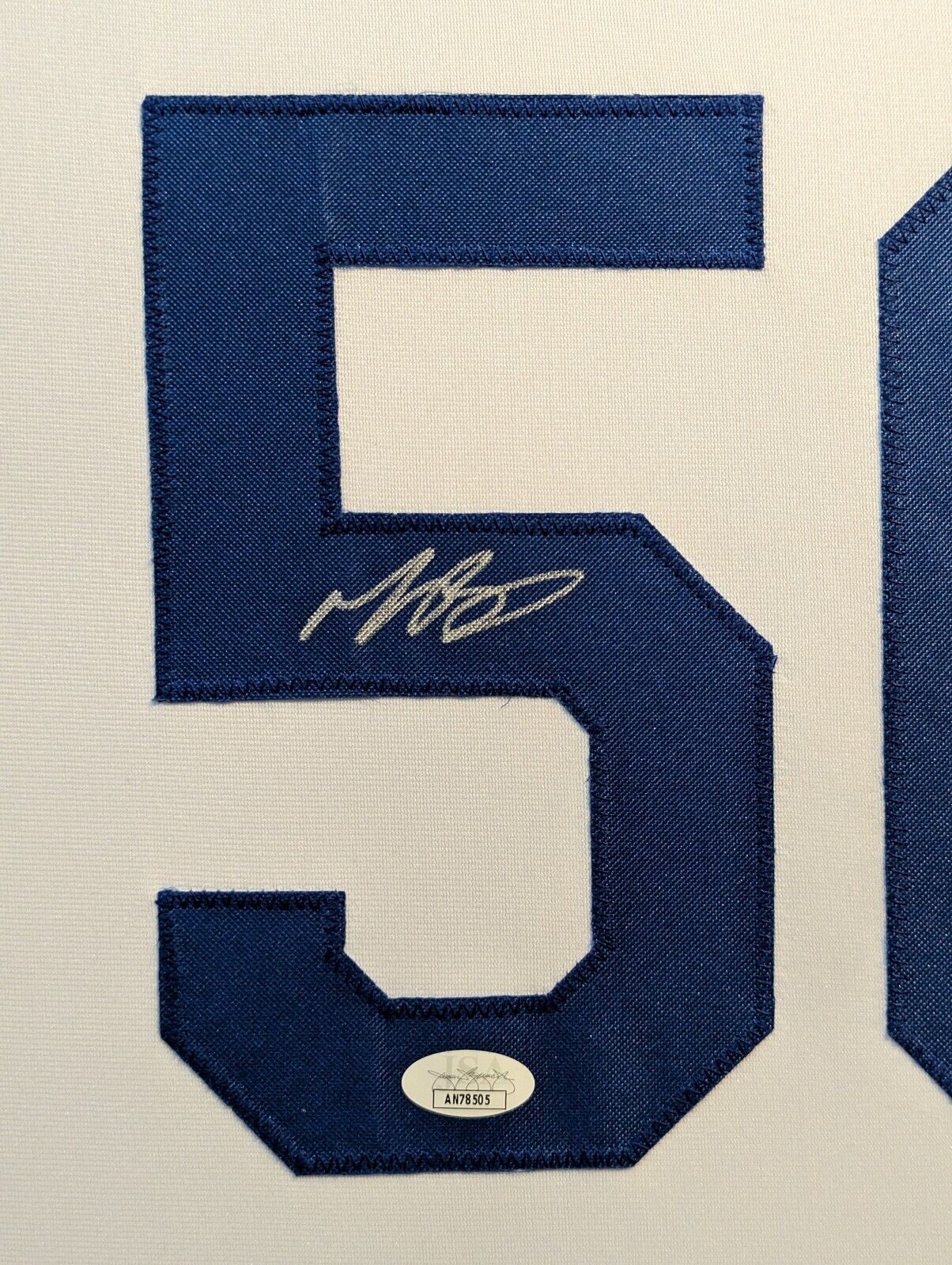 Framed Suede Mookie Betts Autographed Signed La Dodgers Jersey Jsa Coa