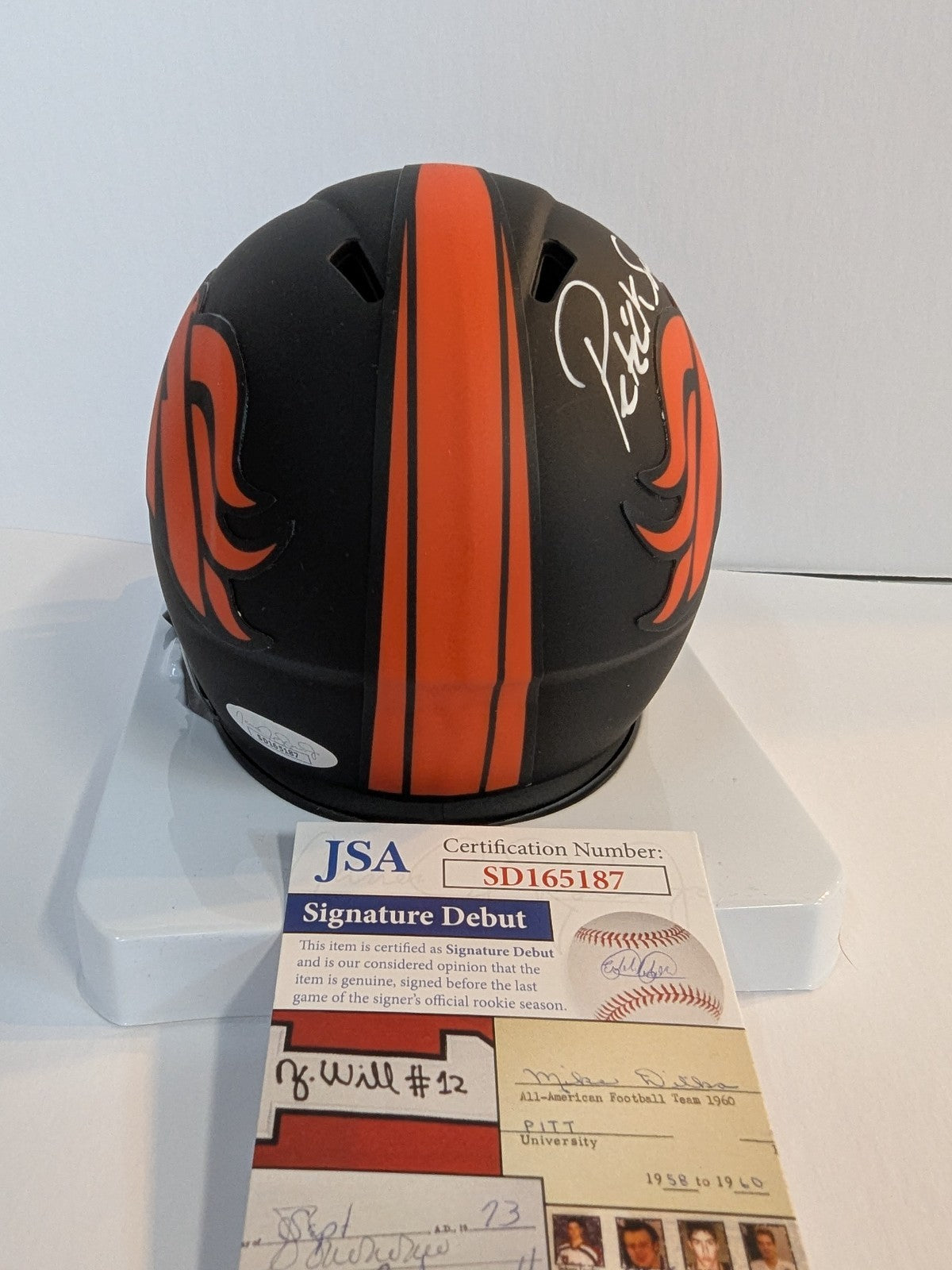 Denver Broncos Patrick Surtain Ii Signed Eclipse White Sig Mini Helmet Jsa Coa
