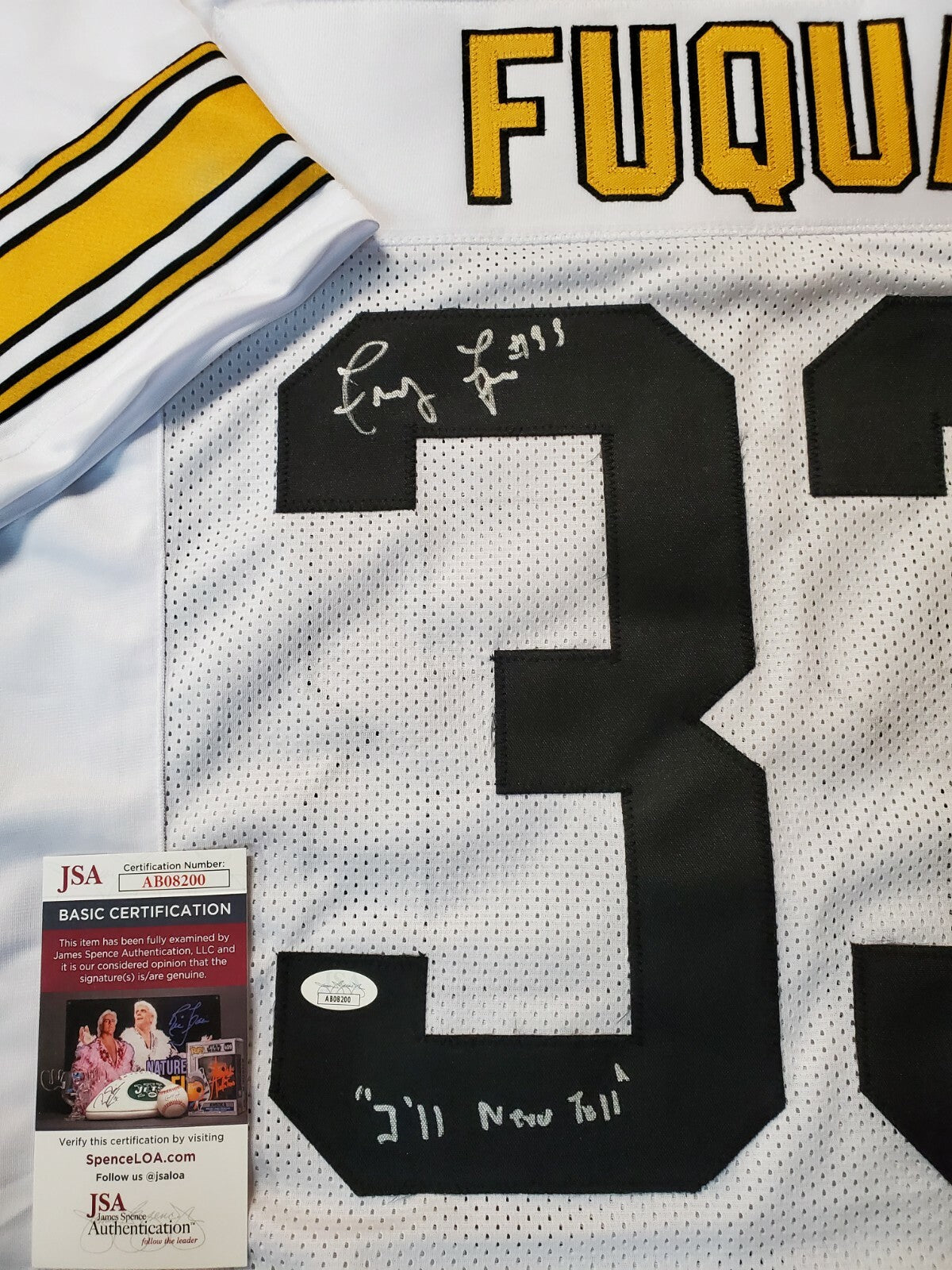 Pittsburgh Steelers John "Frenchy" Fuqua Autographed Signed Insc Jersey Jsa Coa