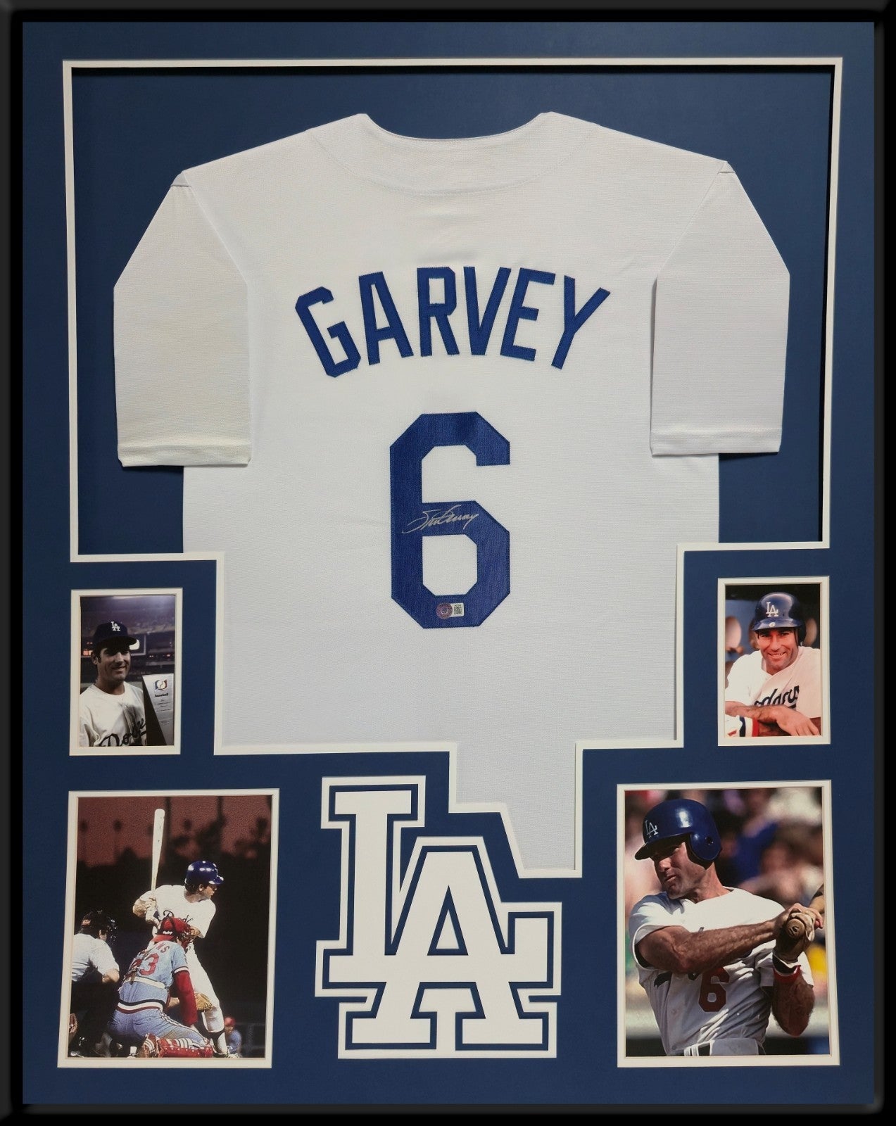 Framed La Dodgers Steve Garvey Autographed Signed Jersey Beckett Holo