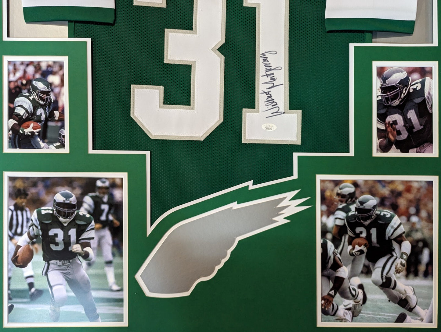 Framed Philadelphia Eagles Wilbert Montgomery Autographed Jersey Jsa Coa