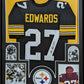 Framed Pittsburgh Steelers Glen Edwards Autographed Jersey Jsa Coa