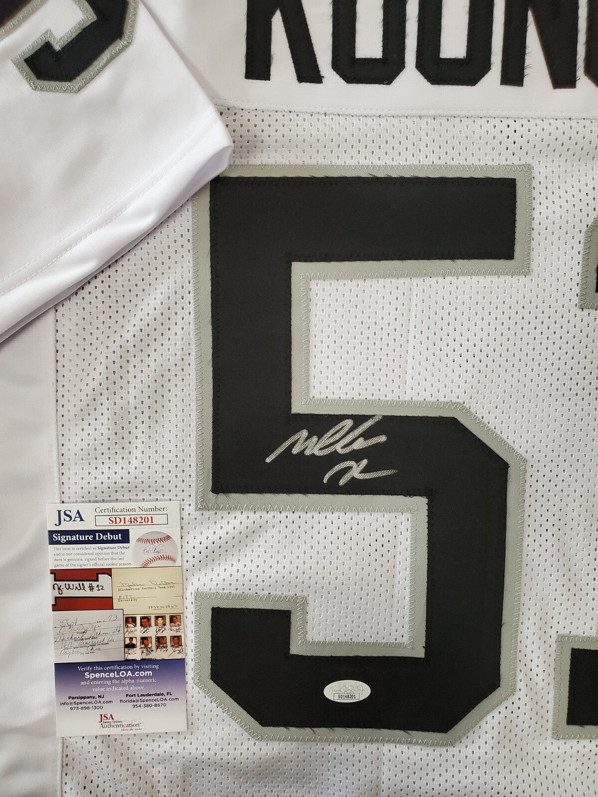 Las Vegas Raiders Malcolm Koonce Autographed Jersey Jsa Coa