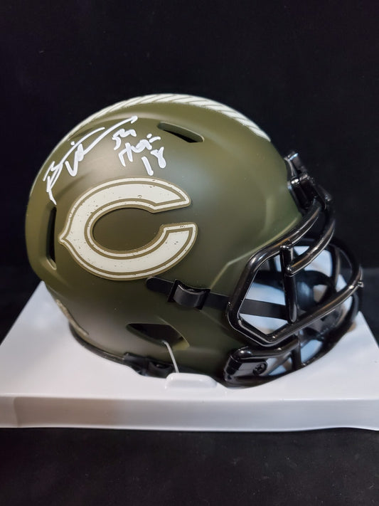 Chicago Bears Brian Urlacher Signed Salute To Service Mini Helmet Beckett Holo