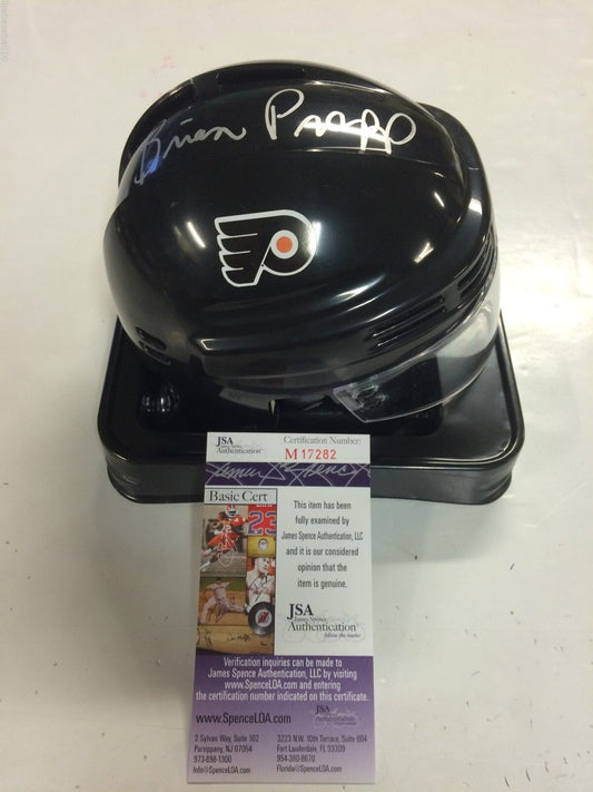 MVP Authentics Brian Propp Autographed Signed Philadelphia Flyers Mini Helmet Jsa Coa 81 sports jersey framing , jersey framing
