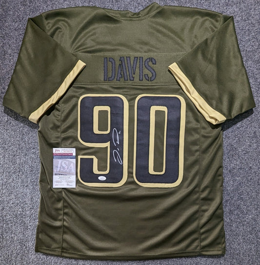 Philadelphia Eagles Jordan Davis Autographed Salute To Service Jersey Jsa Coa