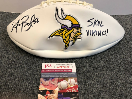 Garrett Bradbury Autographed Signed Insc Minnesota Vikings Logo Football Jsa Coa