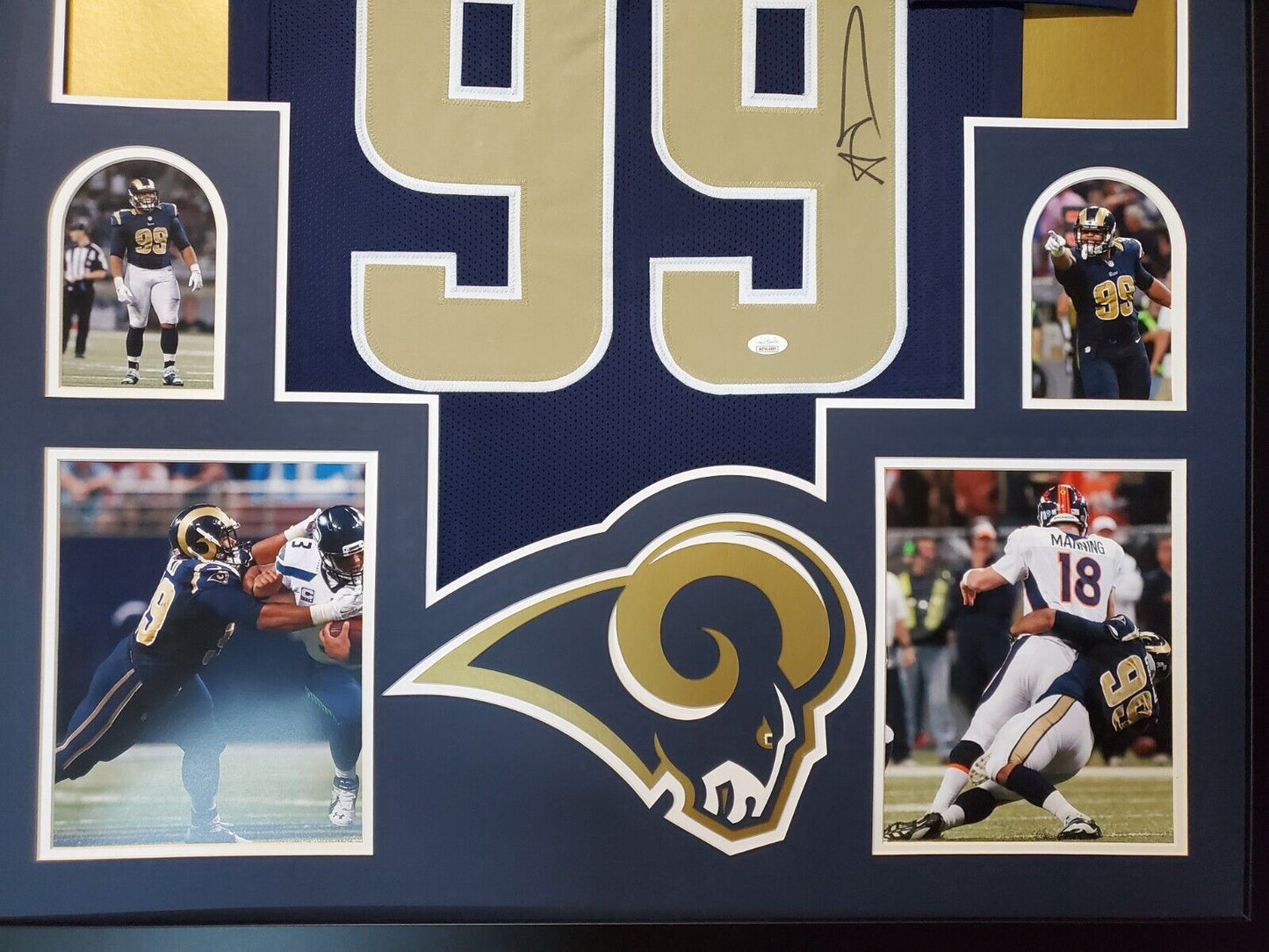 MVP Authentics Framed St. Louis Rams Aaron Donald Autographed Signed Jersey Jsa Coa 540 sports jersey framing , jersey framing
