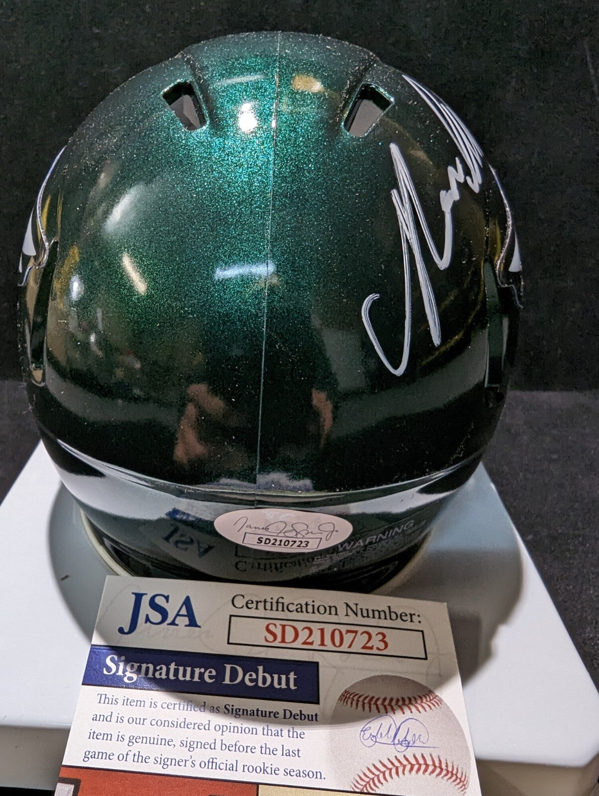 Philadelphia Eagles Nolan Smith Jr Autographed Signed Speed Mini Helmet Jsa Coa