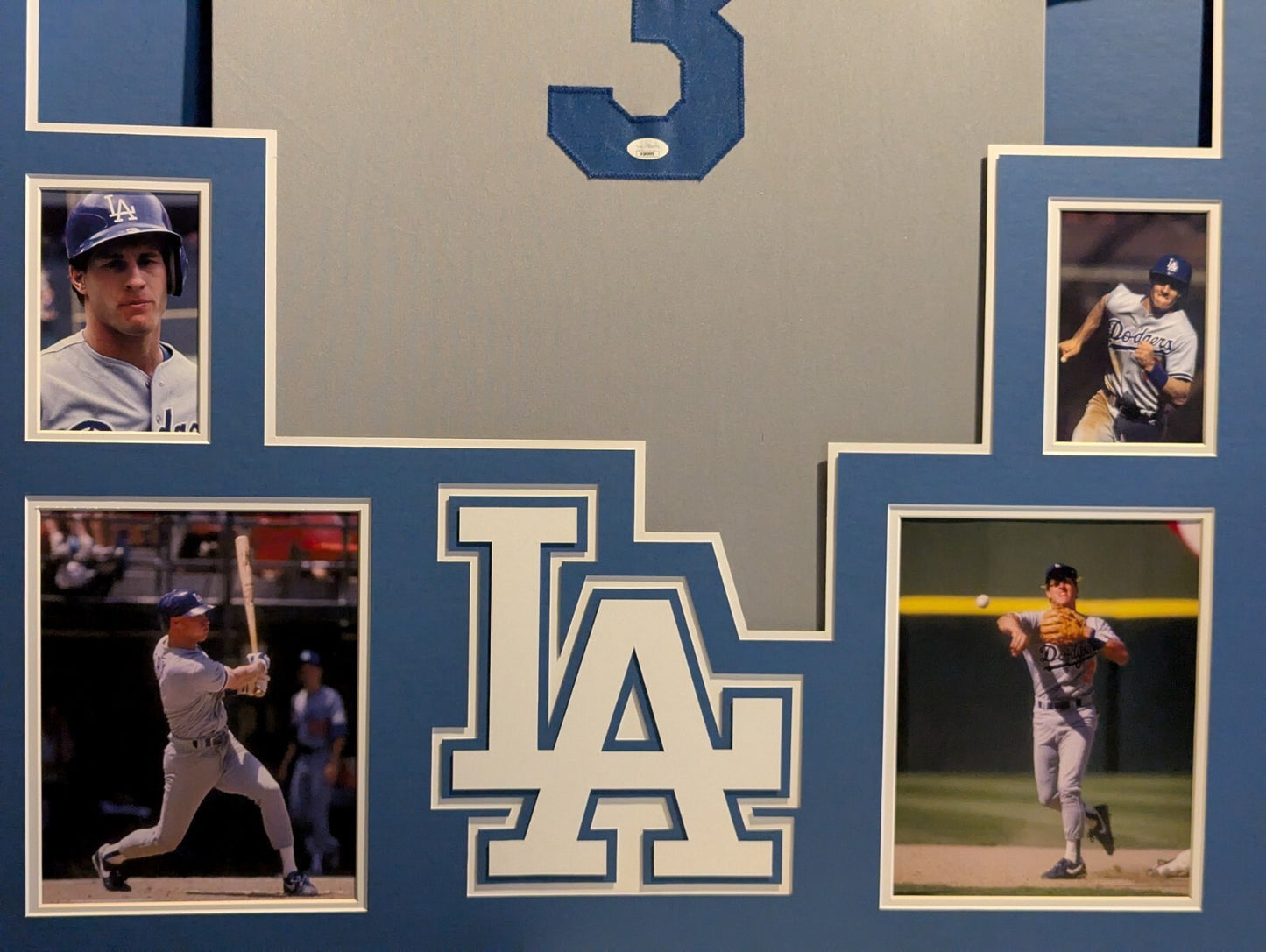 Framed Steve Sax Autographed Signed La Dodgers Jersey Jsa Coa