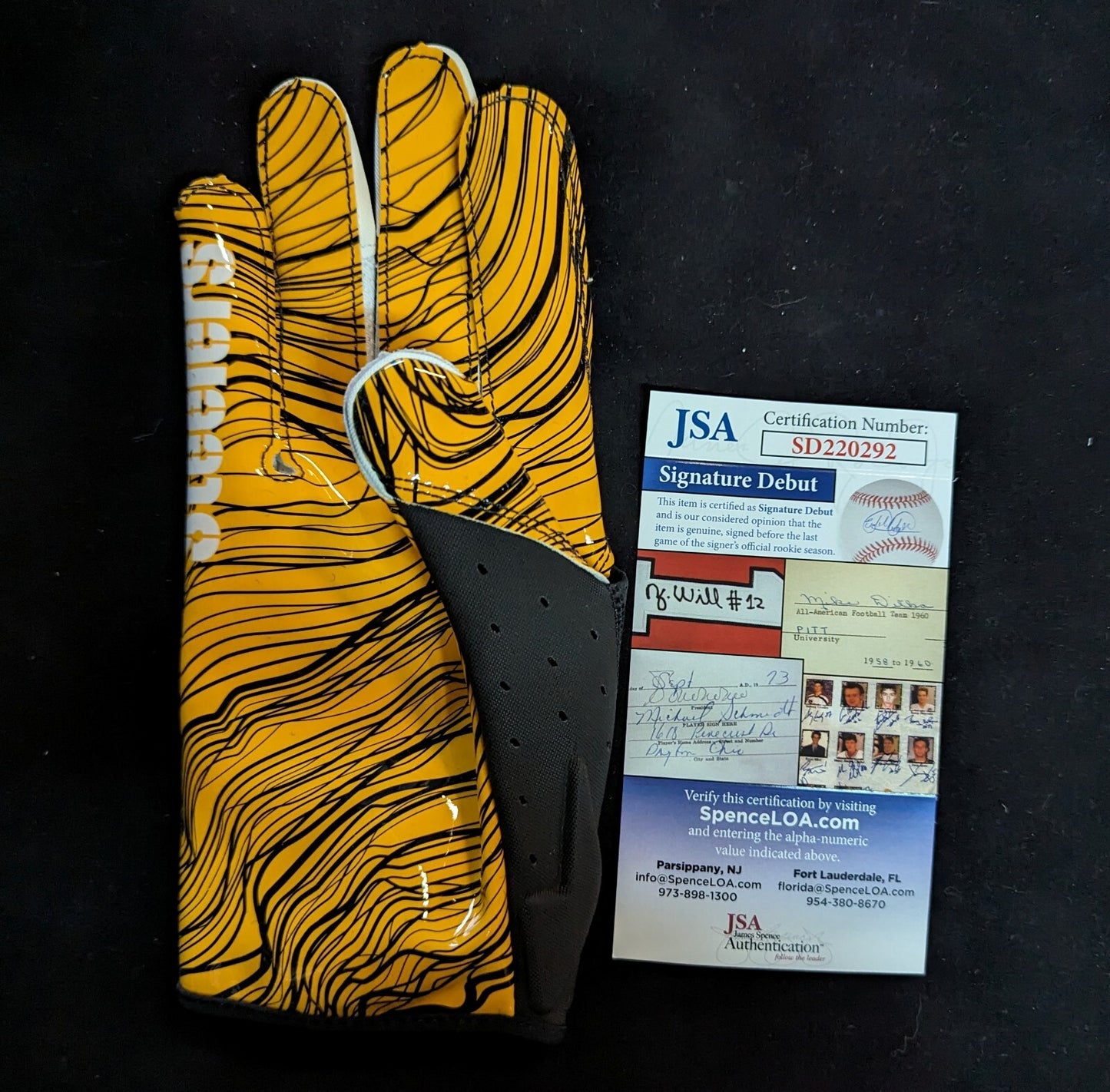 Pittsburgh Steelers Joey Porter Jr Signed Glove Jsa Coa
