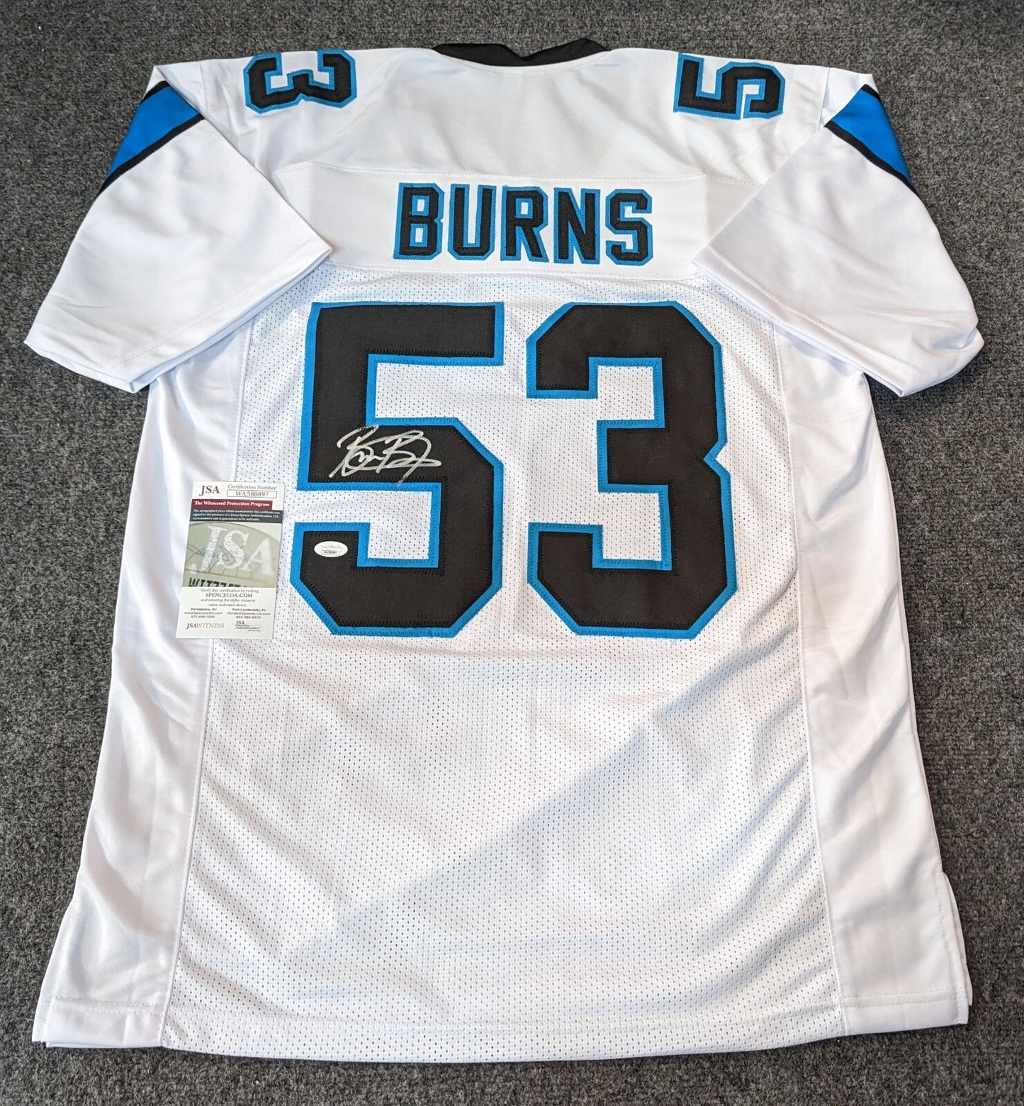 Carolina Panthers Brian Burns Autographed Signed Jersey Jsa  Coa