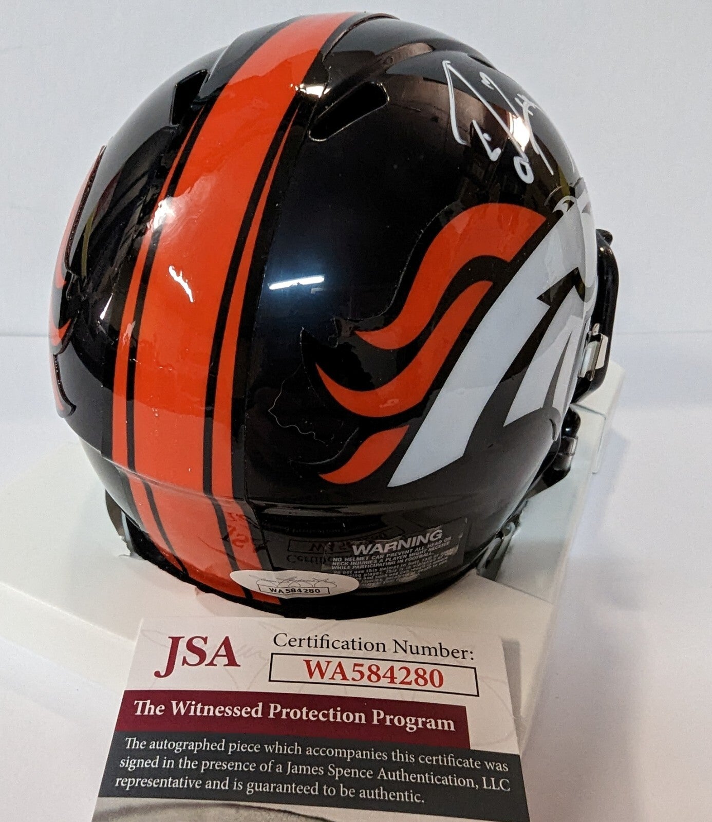 Denver Broncos Ed Mccaffrey Autographed Signed Speed Mini Helmet Jsa Coa