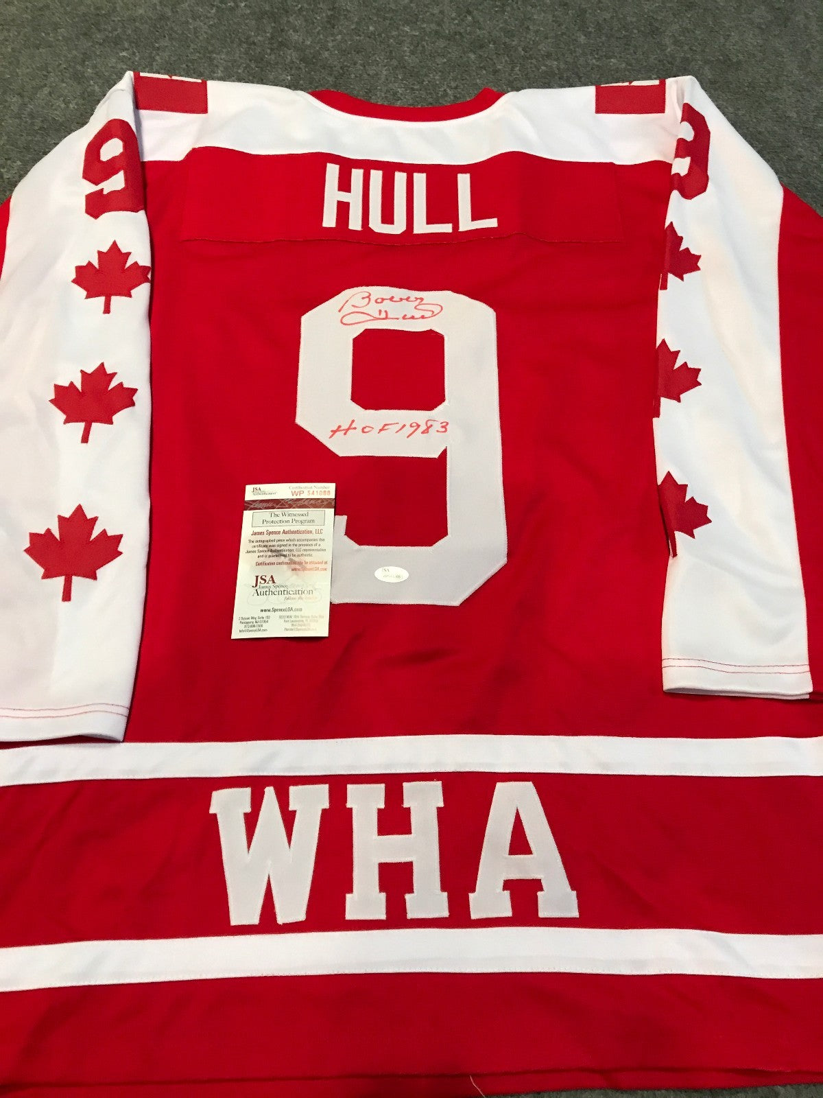 Bobby Hull Autographed Signed Inscribed Canada Jersey Jsa  Coa