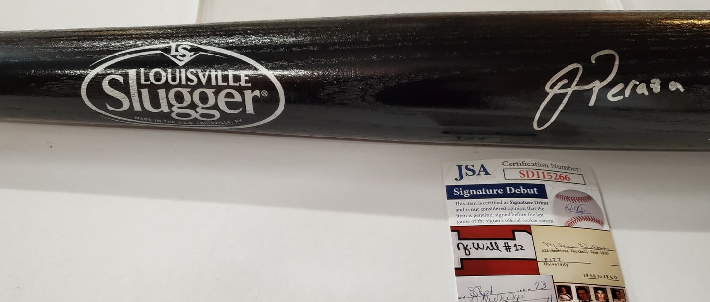 Oswald Peraza Autographed Signed Baseball Bat Jsa Coa