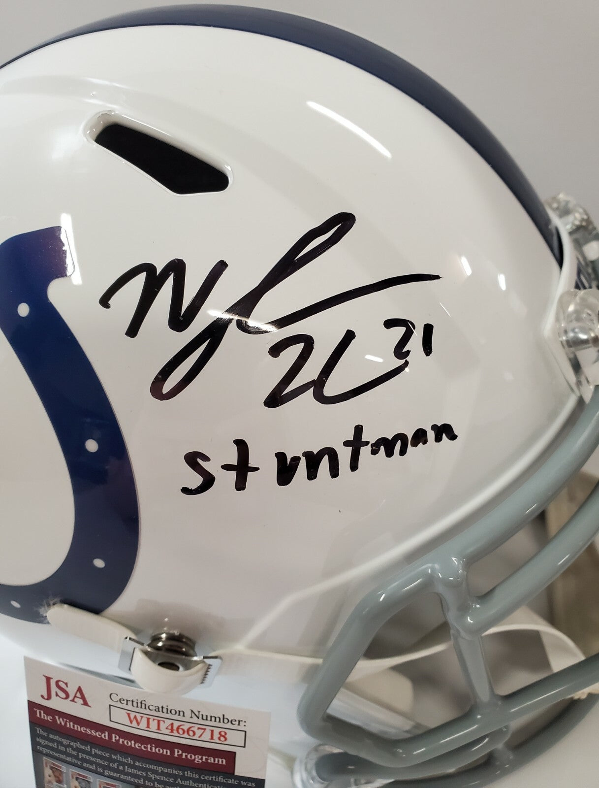 Nyheim Hines Signed Indianapolis Colts Speed Rep Full Size Helmet Jsa Coa