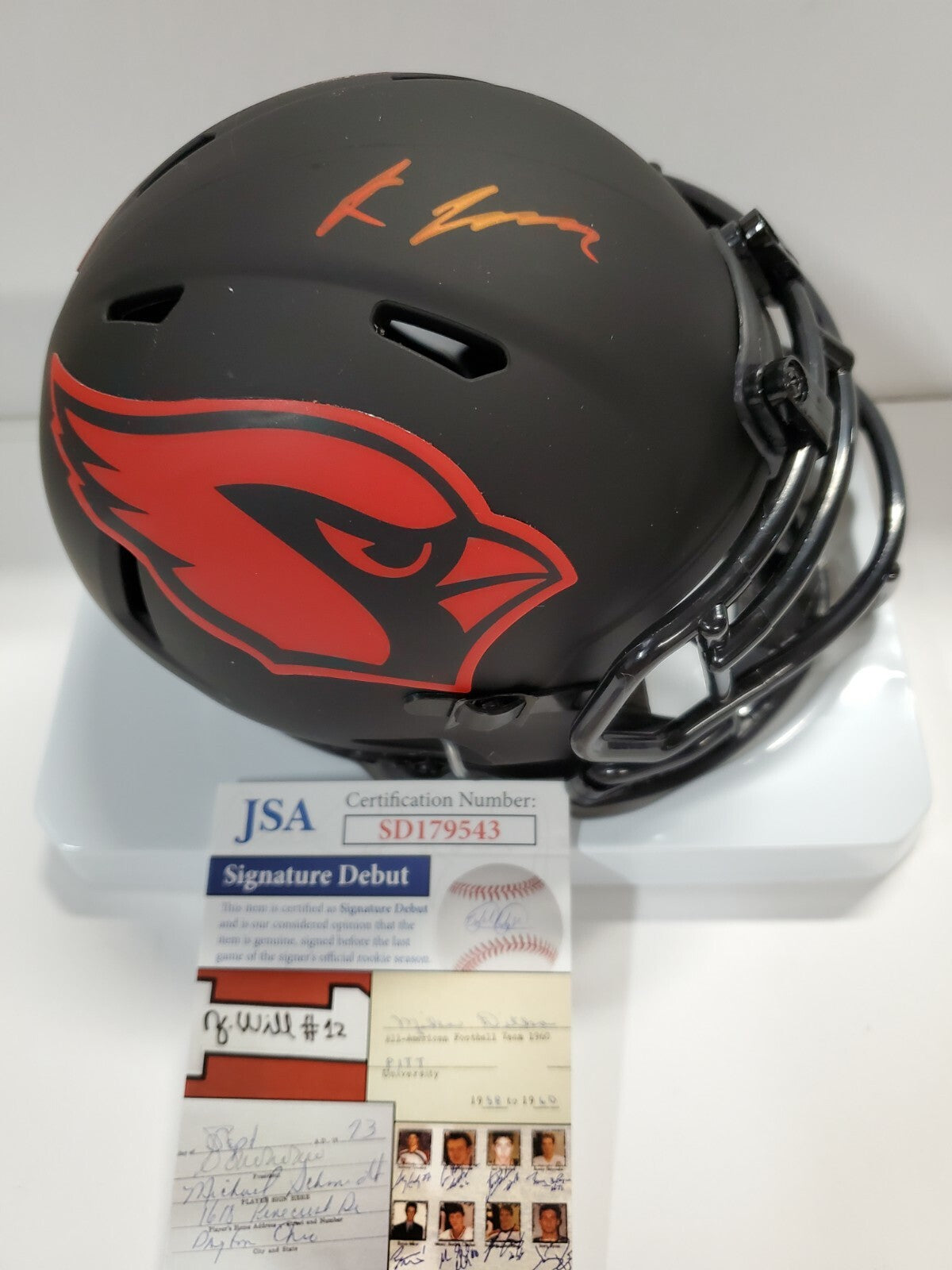 Arizona Cardinals Rondale Moore Autographed Eclipse Mini Helmet Jsa Coa