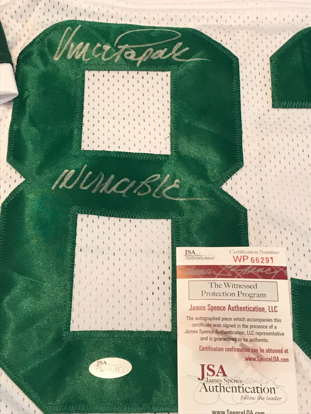 Philadelphia Eagles Vince Papale Autographed Signed Inscribed Jersey Jsa  Coa