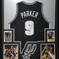 Framed San Antonio Spurs Tony Parker Autographed Jersey Beckett Holo