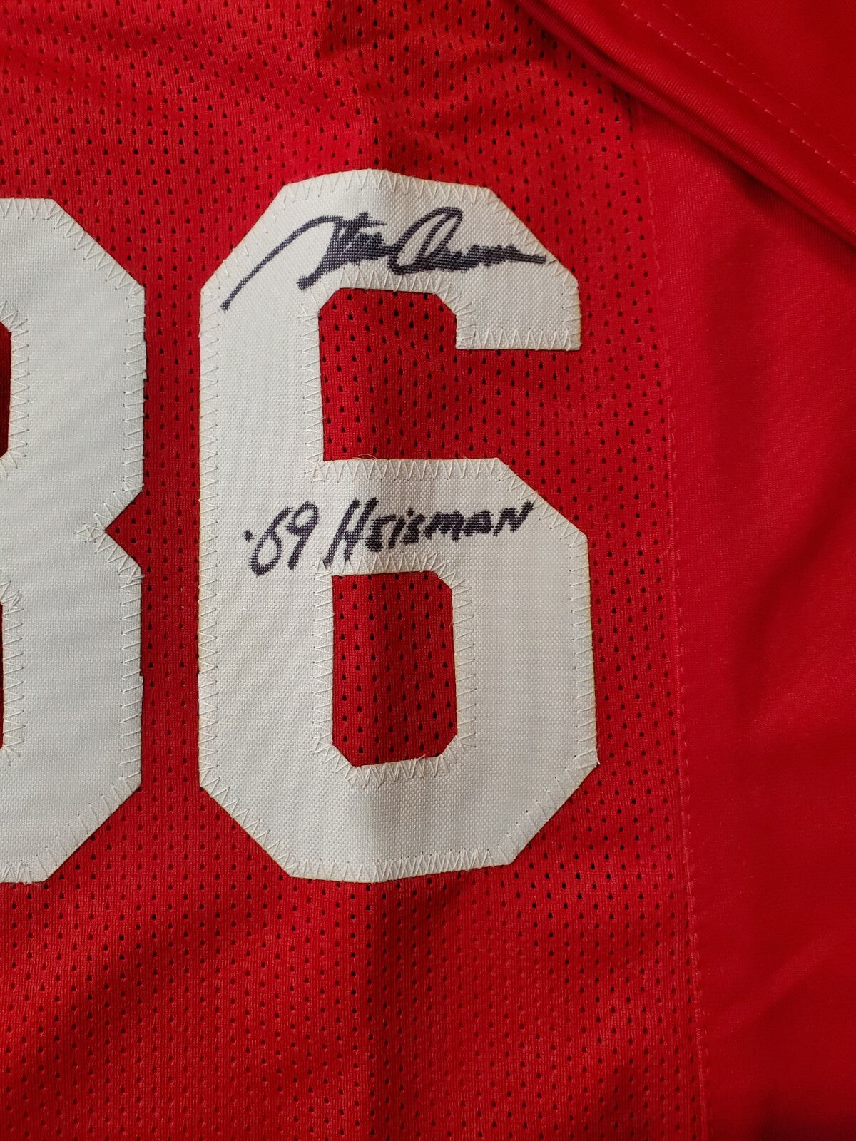 Oklahoma Sooners "Sooner Heisman" 3X Autographed Signed Insc. Jersey Psa Coa