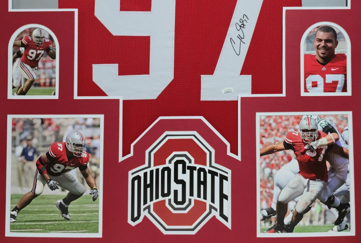 Framed Ohio State Buckeyes Cam Heyward Autographed Signed Jersey Jsa Coa